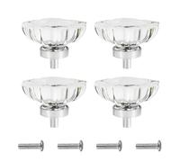 MiOYOOW Pomos para Cajones, 4 Piezas Tiradores para Muebles de Cristal, Pomos para Cajón para Cajoneras, Armarios de Cocina, Gabinetes, Guardarropa