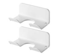 Mipcase 2 Piezas Soporte de Pared para Secador de Pelo, Percha para Secador de Pelo, Abs Blanco, Abertura de 5,2cm, Ranura para Enchufe, para Baño