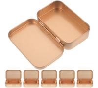 Mipcase Caja de Lata Rectangular Pequeña, Set de 6 Piezas en Color Oro Rosa, Tapa para Guardar Hojas de Té, Dulces y Joyas, Uso en Fiestas y Embalaje de Regalos