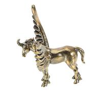 Mipcase Mini Figura de Latón Unicornio Vintage Dorado para Decoración