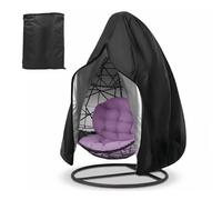 MIPIACE 190x115 cm Funda para Silla Colgante 210D Oxford Funda para Silla Huevo con Cremallera Anti UV Silla Viento para Patio Exteriores Mecedora de Terraza Columpio Jardin Negro