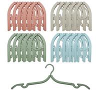 MIPIACE 20 Piezas Perchas Plegables Portátiles Percha De Ropa Plegable Portátil 4 Colores Viaje Plástico Antideslizante para Casa Ahorro de Espacio Perchas Portátiles de Viaje para Hotel Viaje Camping