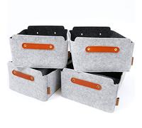 Miqio Set de 4 Cajas Gris Claro pequeño