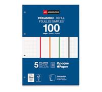 Miquelrius - 100 Hojas Sueltas Cuadriculadas 5 x 5 mm, Recambio A4