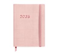 Miquelrius - Agenda 2025, Agenda anual 122x168 mm, Agenda semana vista, Cubierta flexible símil piel cosida, Papel 80 g/m², Español, Inglés y Portugués, Color rosa