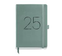 Miquelrius - Agenda 2025, Agenda anual 155x213 mm, Agenda día página, Cubierta flexible símil piel cosida, Cierre goma, Bolsillo interior, Papel 80 g/m², Catalán, Inglés y Portugués, Verde