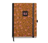 Miquelrius - Agenda 2025, Agenda anual 155x213 mm, Agenda semana vista, Cubierta cartón forrado plastificado, Espiral, Cierre goma elástica, Papel 80 g/m², Catalán, Inglés y Portugués, Otoño