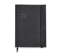Miquelrius - Agenda 2025, Agenda Anual 155x213 mm, Agenda semana vista, Cubierta flexible símil piel cosida, Papel 80 g/m², Español, Inglés y Portugués, Color negro