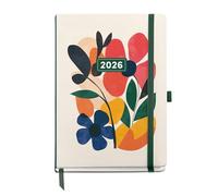 Miquelrius - Agenda 2026 día por página, Similar A5+ (155 x 213 mm), Planificación diaria, Cubierta rígida cartón, Encuadernada, Cierre goma elástica, Papel 80 g/m², Español-EN-PT, Mini garden
