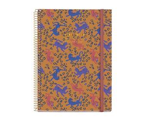 Miquelrius - Agenda 2026 día por página, Similar A5+ (155 x 213 mm), Planificación diaria, Cubierta rígida cartón, Espiral, Cierre goma elástica, Papel 80 g/m², Español-EN-PT, Leopard