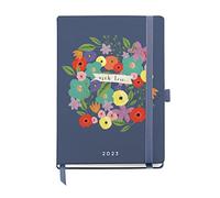 Miquelrius Agenda anual 2023, Día Página, Cubierta rígida, Encuadernación cosida, Español, Inglés y Portugués, Color Flores, Tamaño Journal 122 x 168 mm