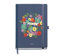 Miquelrius Agenda anual 2023, Semana Vista, Cubierta rígida, Encuadernación cosida, Español, Inglés y Portugués, Color Flores, Tamaño Plus 155 x 213 mm