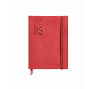 Miquelrius Agenda anual 2023, Semana Vista Horizontal, Cubierta flexible símil piel cosida, Español, Inglés y Portugués, Color Rojo, Tamaño Journal 122 x 168 mm