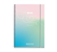 Miquelrius - Agenda Escolar 2025 2026, Planificación 10 meses: de Septiembre a Junio, Tamaño 117 x 174 mm, Semana Vista, Cubierta de Cartón Forrado, Espiral Metálico Blanco, Español-Inglés