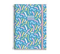 Miquelrius - Agenda Escolar 2025 2026, Planificador 10 Meses: Septiembre a Junio, Tamaño 155 x 215 mm, Día Página, Espiral Metálico, Cubierta Cartón Forrado, Cierre con Goma, Español-Inglés