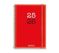 Miquelrius - Agenda Escolar 2025 2026, Planificador 12 Meses: Septiembre a Agosto, Tamaño 150 x 213 mm, Semana Vista, Cubierta de Polipropileno Opaco, Cierre con Goma, Español-Inglés
