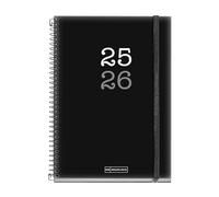 Miquelrius - Agenda Escolar 2025 2026, Planificador 12 Meses: Septiembre a Agosto, Tamaño 150 x 213 mm, Semana Vista, Cubierta de Polipropileno Opaco, Cierre con Goma, Español-Inglés