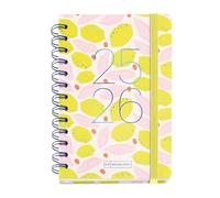 Miquelrius - Agenda Escolar 2025 2026, Planificador de Septiembre a Agosto, Tamaño 123 x 178 mm, Semana Vista, Doble Espiral, Pegatinas, Tapa de Cartón Forrado, Cierre con Goma, Español-Inglés
