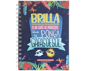 Miquelrius - Agenda Escolar Rígida de Espiral 155 x 213 mm, Semana Vista 2020 Missborderlike Brilla Azul Castellano