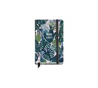 Miquelrius - Agenda Escolar Tropical Curso Lectivo 2020-2021, Español, Día Página, Tamaño 117 x 182 mm, Papel 80 g, Cierre de Goma Elástica y Lomo Cosido, color Verde