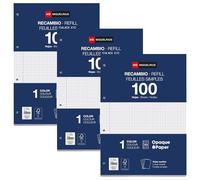 Miquelrius - Blocs de recambio, 300 hojas cuadriculadas 4x4 mm, Papel opaco 90 g/m², Recambio hojas A4 perforadas para carpeta de anillas o archivadores, Material escolar ideal para la vuelta al cole