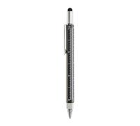 Miquelrius - Bolígrafo multiherramienta 5 en 1, Boli tinta azul con regla, nivel, punta táctil para pantalla y destornillador, Multifunción para oficina, taller o regalo