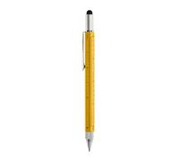 Miquelrius - Bolígrafo multiherramienta 5 en 1, Boli tinta azul con regla, nivel, punta táctil para pantalla y destornillador, Multifunción para oficina, taller o regalo