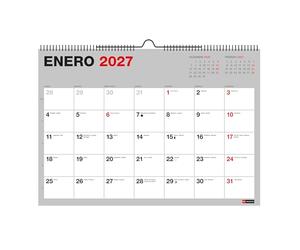 Miquelrius - Calendario 18 Meses 2026 2027 Basic, Calendario de Pared A3 (42 × 29,6 cm), Con Espacio para Anotar, Espiral Doble para Colgar, Español