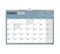 Miquelrius - Calendario 2026 de pared Chromat, Organizador anual A3: 420 x 296 mm, Espacio para anotar, Encuadernación espiral doble, 9 colores interiores, Planificador 12 meses, Español