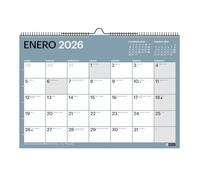 Miquelrius - Calendario 2026 de pared Chromat, Organizador anual A4: 296 x 210 mm, Espacio para anotar, Encuadernación espiral doble, 9 colores interiores, Planificador 12 meses, Español