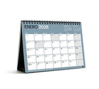 Miquelrius - Calendario 2026 de sobremesa Chromat, Organizador anual A5: 210 x 148,5 mm, Espacio para anotar, Encuadernación espiral doble, 9 colores interiores, Planificador 12 meses, Español