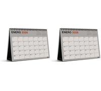 Miquelrius - Calendario 2026 de sobremesa, Papel 100% reciclado post-consumo, Organizador mensual A5: 210 x 148,5 mm, Con espiral doble y espacio para anotar, Planificador de escritorio, Español
