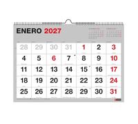 Miquelrius - Calendario 2027 de Pared A4, Números Grandes, Basic