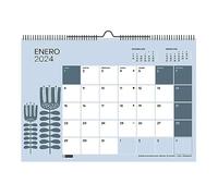 Miquelrius - Calendario de Pared 2024, Tamaño A3: 420 x 296 mm, Con espacio para anotar, Con espacio para anotar, Encuadernación espiral doble, Español, Español, 12 colores