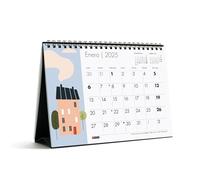Miquelrius - Calendario de Sobremesa 2025, Calendario A5: 210 x 148,5 mm, Con espacio para anotar, Calendario 2025, Encuadernación espiral doble, Calendario anual escritorio, Español, Diseño Casas