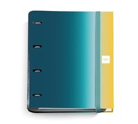 Miquelrius - Carpebloc A4, Carpeta archivador con 4 anillas + Recambio 100 hojas de 90 g/m² con cuadrícula de 5 mm, Carpesano con cierre con goma, Colección Aurora Iceland