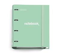 Miquelrius - Carpebloc A4 Emotions, Carpeta Archivador 4 anillas A4 + Recambio hojas cuadriculadas, Papel 90 g/m², Cierre goma, Carpesano cartón verde menta