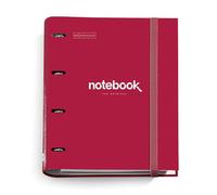 Miquelrius - Carpeta de 4 Anillas, Archivador A4 Cartón Rígido, Rojo | Recambio de 100 Hojas Cuadriculadas, Papel 90 g/m², Cierre de Goma, Carpebloc Emotions