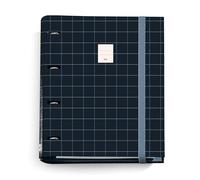 Miquelrius - Carpeta de 4 Anillas, Archivador A4 Cartón Rígido, Rider Negro | Recambio de 100 Hojas Cuadriculadas 5 x 5 mm en 4 Colores, Papel 70 g/m², Mecanismo Tipo D, Cierre de Goma