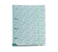 Miquelrius - Carpeta de 4 Anillas, Archivador A4 Polyfoam, Mint Flower | Recambio de 100 Hojas Cuadriculadas, 4 Separadores, Sobre de Polipropileno, Cierre de Goma, Carpebloc