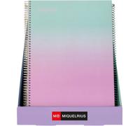 MIQUELRIUS COLECCIONES Notebook1 Cuaderno Espiral A4 80 Hojas Cuadrícula 4x4 Gradient