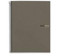 Miquelrius Cuaderno 100% Reciclado NB-4 A4 120 Hojas Cuadrícula 5x5 Gris Espiral Coilock 6082