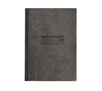 Miquelrius - Cuaderno A4, 40 hojas rayadas de 80 g/m², Cuaderno flexible, Cubiertas de fibra de papel y lomo de papel vinílico, Papel color marfil, Colección Just Black