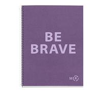 Miquelrius - Cuaderno A4 Be Eco, 80 hojas microperforadas de 90 g/m², Libreta cuadrícula 5 mm, 1 banda de color, 4 taladros, Cubierta reciclada, Violeta amatista