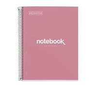 Miquelrius - Cuaderno A4 con 160 hojas cuadriculadas microperforadas, Papel de 90 g/m², Libreta con clasificación por colores, Tapa de cartón rígido plastificado, Espiral metálica, Emotions