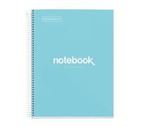 Miquelrius - Cuaderno A4 con 160 hojas cuadriculadas microperforadas, Papel de 90 g/m², Libreta con clasificación por colores, Tapa de cartón rígido plastificado, Espiral metálica, Emotions