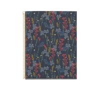 Miquelrius - Cuaderno A4 cuadriculado, Libreta con 100 hojas de 4 colores para organizar, Papel opaco de 70 g/m², 4 taladros para archivar, Espiral, Night