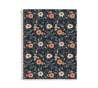 Miquelrius - Cuaderno A4 Cuadriculado, 100 Hojas de 70 g/m², Cubierta de Cartón Rígido, 4 Franjas de Color Multiasignatura, Espiral, 4 Taladros para Archivar, Notebook Bloom