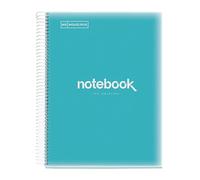 Miquelrius - Cuaderno A4 Cuadriculado, 160 Hojas 8 Colores, Azul Cielo | Tapa de Polipropileno, Multiasignatura, Papel 90 g/m², Microperforado, Espiral, 4 Taladros, Notebook Emotions