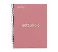 Miquelrius - Cuaderno A4 Cuadriculado 5 mm, 80 Hojas, Espiral, Rosa | Papel y Tapa de Cartón Reciclados, 80 g/m², Microperforado, 4 Taladros para Archivar